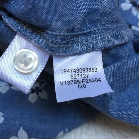 Lands' End Draper James Nightshirt Floral Chambray Long Sleeve Tunic Small 6-8 - Picture 4 of 7